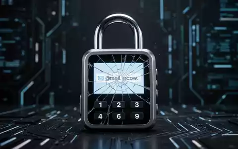 Geknacktes digitales Vorhängeschloss auf dunklem Hintergrund, Symbol für Sicherheitslücke im E-Mail-Datenschutz. - Foto: über boerse-global.de