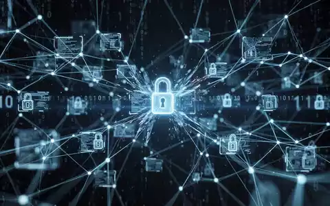 Abstrakte Darstellung eines Cyberangriffs mit leuchtend blauen Linien, die ein Netzwerk und Datenpakete auf dunklem Hintergrund bilden. - Foto: über boerse-global.de