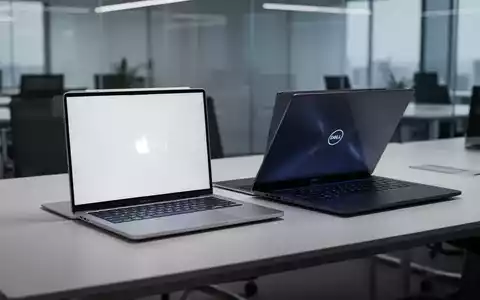 Ein MacBook Neo und ein Dell XPS 13 Laptop nebeneinander auf einem modernen Schreibtisch. - Foto: über boerse-global.de
