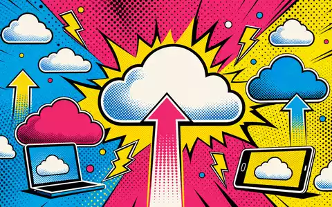 SAP SE (DE0007164600) Pop-Art-Comic-Cloud-Symbole im Halftone-Raster mit leuchtenden, knalligen Pop-Farben und kräftigen Konturen - Foto: THN