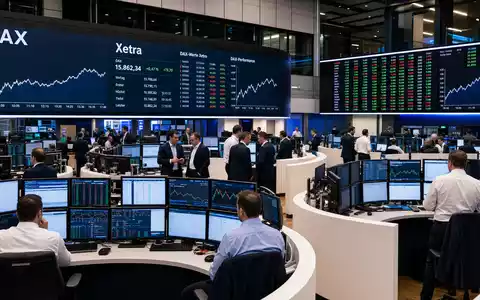 Börsen-Editorialfoto vom Frankfurter Handelsraum mit DAX- und Xetra-Anzeigen zeigt das Marktumfeld der Siemens AG DE0007236101 - Foto: THN