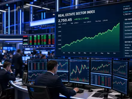 Vonovia SE DE000A1ML7J1 – DAX-Börsentafel mit Immobilien-Index-Charts und Händlern auf dem Trading-Floor - Foto: THN