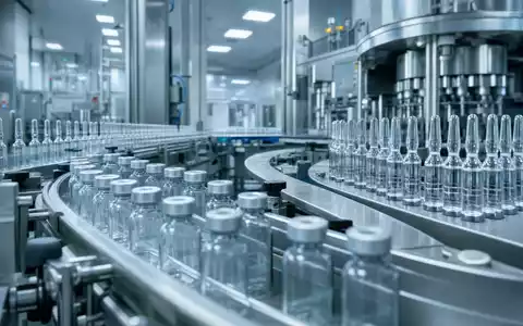 Gerresheimer AG mit ISIN DE000A0LD6E6 produziert Glasampullen in hochautomatisierter, steriler Pharmaverpackungsfertigung mit modernster Anlagentechnik - Foto: THN