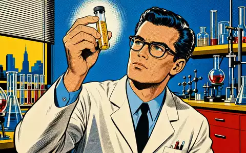 Gerresheimer AG, ISIN DE000A0LD6E6, wird hier als farbenfrohe Pop-Art-Comicszene eines Pharmalaborwissenschaftlers künstlerisch dargestellt - Foto: THN
