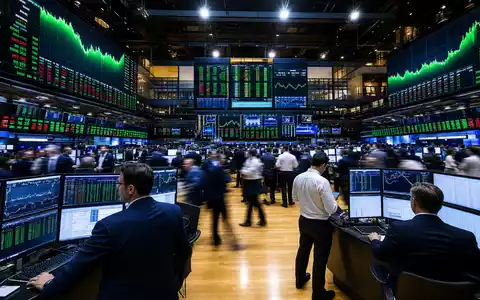 PayPal Holdings Inc (US70450Y1038) an der Nasdaq mit Fintech-Charts auf belebtem Börsenparkett - Foto: THN