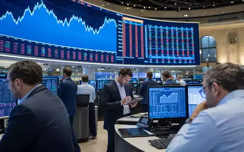 Nestlé S.A. CH0038863350 – Börsen-Editorial mit SMI-Chartanzeige und Händlern auf dem Züricher Trading-Floor - Foto: THN
