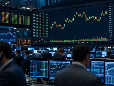 Shell plc GB00BP6MXD84: Börsen-Editorial zeigt Energie-Kursanzeige mit Charts und Händlern auf belebtem Trading-Floor - Foto: THN