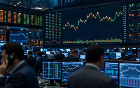 Shell plc GB00BP6MXD84: Börsen-Editorial zeigt Energie-Kursanzeige mit Charts und Händlern auf belebtem Trading-Floor - Foto: THN