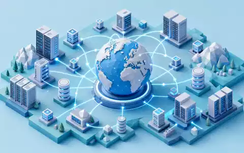 Palantir Technologies Inc (US69608A1088) – isometrisches Low-Poly-Diorama mit globalem Datennetzwerk, Servern und Weltkugel - Foto: THN