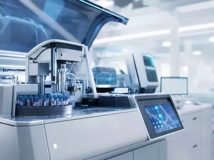 Roche Holding AG CH0012032048 – Diagnostik-Analysegerät verarbeitet biologische Proben im modernen klinischen Labor - Foto: THN