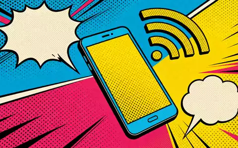 Swisscom AG (CH0008742519) – Pop-Art-Comic mit stilisiertem Smartphone und WLAN-Wellen auf Halftone-Hintergrund - Foto: THN