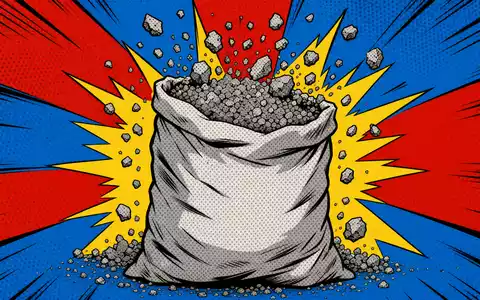 Holcim AG CH0012214059 Pop Art Zementsack mit Halftone Punkten fetten Comic Outlines und Primärfarben - Foto: THN