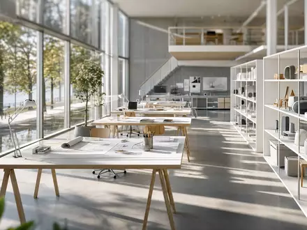 Logitech CH0025751329 inspiziert: modernes Tech-Designstudio mit Glaswänden, Prototypen und hellem natürlichem Tageslicht - Foto: THN