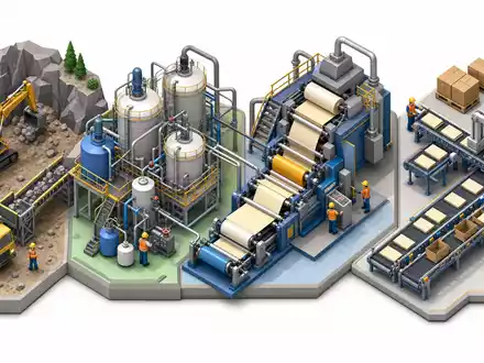 Isometrische 3D-Grafik der Wertschöpfungskette veranschaulicht Produktionsprozesse von 3M Company, ISIN US88579Y1010, Industriekonzern - Foto: THN