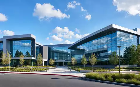 Chevron US1667641005 unterhält ein modernes Konzernhauptquartier mit großer Glasfassade im Stil von San Ramon - Foto: THN