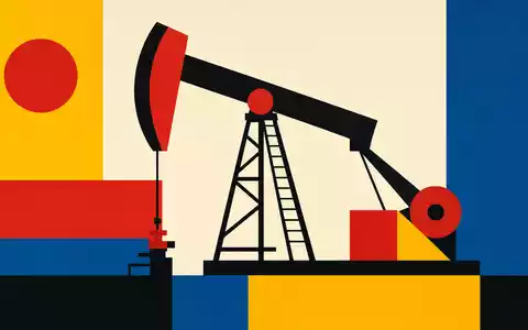 Chevron US1667641005 steht für Öl- und Gasförderung, hier als geometrische Pumpe im klassischen Bauhaus-Stil dargestellt - Foto: THN