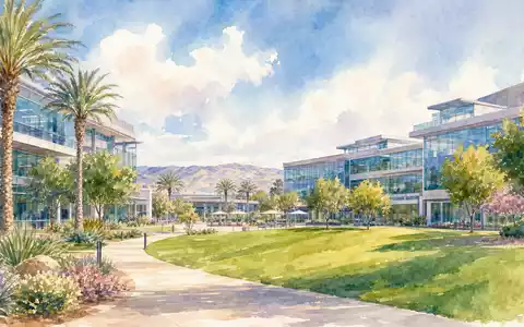 Aquarellmalerei eines Technologie-Campus in San Jose steht sinnbildlich für Cisco Systems Inc., ISIN US17275R1023 - Foto: THN