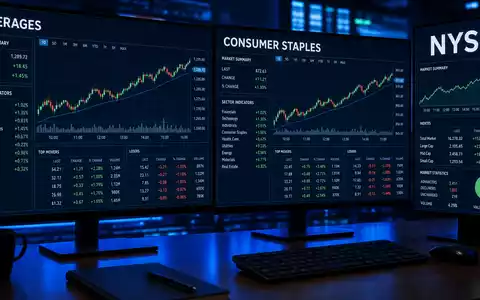 Coca-Cola US1912161007 reprÀsentiert Börsen-Terminal mit BEVERAGES, CONSUMER STAPLES und NYSE auf Handelsmonitoren - Foto: THN