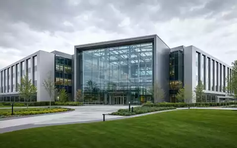 Dow Inc. US2605571031 repräsentiert durch ein modernes F&E-Zentrum mit großem Glasatrium und Campus. - Foto: THN