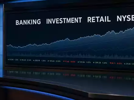 JPMorgan Chase (US46625H1005) am Kapitalmarkt: Finanzbildschirm zeigt BANKING INVESTMENT RETAIL NYSE mit neutralen Kurs-Charts. - Foto: THN