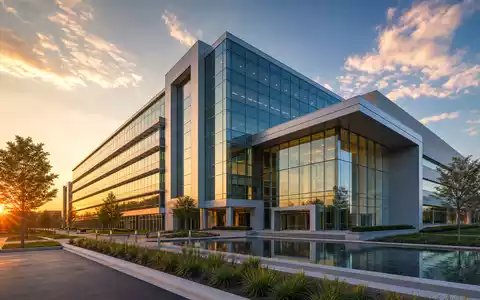 Procter Konzern US7427181091 repräsentiert durch ein modernes Glas Stahl Firmengebäude in Cincinnati bei Sonnenuntergang - Foto: THN