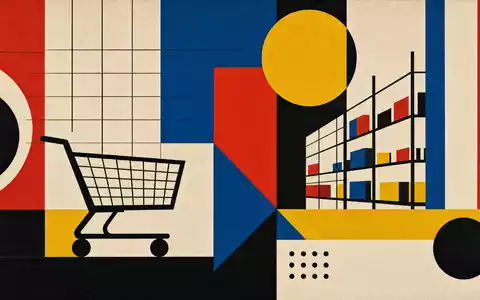 Walmart US9311421039 als Bauhaus Poster mit geometrischen Primärfarben und abstrakten Einzelhandel Motiven - Foto: THN