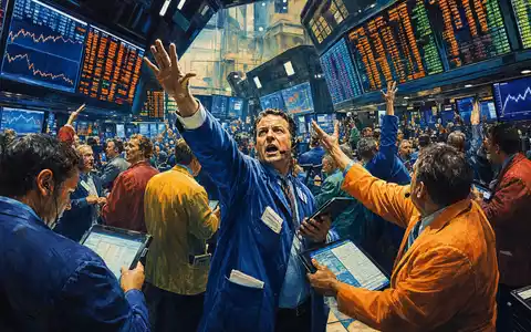 Walmart US9311421039 NYSE Börsen Editorial mit Händlern in farbigen Jacken am lebhaften Handelsparkett - Foto: THN