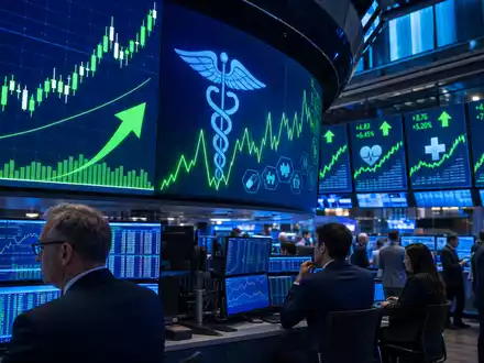 Walgreens US9314271019 als dramatisches NASDAQ-Börsen-Editorial mit digitalen Finanzdaten und Gesundheitssektorgrafiken auf Handelsflächen-Screens - Foto: THN