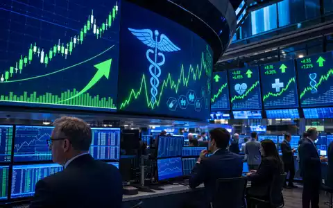Walgreens US9314271019 als dramatisches NASDAQ-Börsen-Editorial mit digitalen Finanzdaten und Gesundheitssektorgrafiken auf Handelsflächen-Screens - Foto: THN