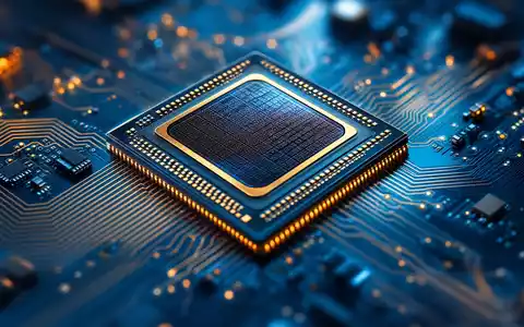 Makroaufnahme eines KI-Prozessorchips symbolisiert Alphabet Inc. (Class A), ISIN US02079K3059, künstliche Intelligenz und Hardware - Foto: THN