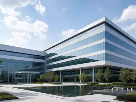 Broadcom Inc. (US11135F1012): architektonisches 3D-Render zeigt ein modernes Halbleiter-Forschungs- und Bürogebäude mit Glasfassade - Foto: THN