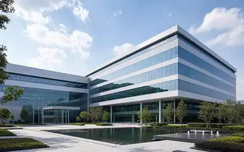 Broadcom Inc. (US11135F1012): architektonisches 3D-Render zeigt ein modernes Halbleiter-Forschungs- und Bürogebäude mit Glasfassade - Foto: THN