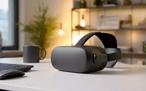 Meta Platforms US30303M1027 zeigt eine generische VR Brille auf einem modernen Tech Schreibtisch - Foto: THN