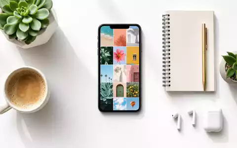Meta Platforms US30303M1027 als Flatlay mit Smartphone Kachel Grid und Social Content Requisiten - Foto: THN