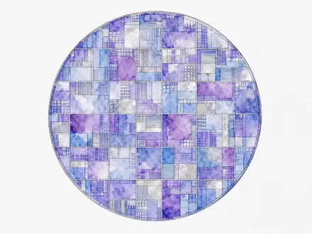 Nvidia US67066G1040 runder Silizium-Wafer als zarte Aquarellillustration in sanften Blau- und Violetttönen - Foto: THN