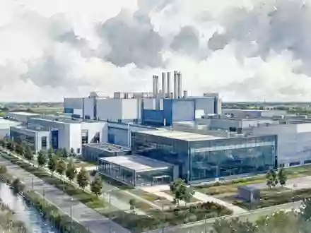 ASML NL0010273215 Aquarell Illustration zeigt den Industrie Campus Veldhoven in den Niederlanden Holland - Foto: THN
