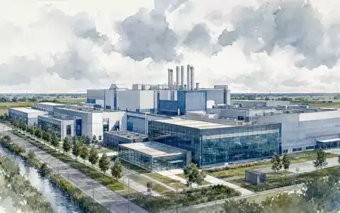 ASML NL0010273215 Aquarell Illustration zeigt den Industrie Campus Veldhoven in den Niederlanden Holland - Foto: THN