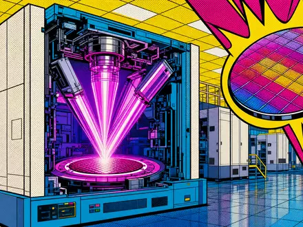 ASML NL0010273215 Pop Art Comic der Halbleiter Lithographie mit Ben Day Punkten Lichtenstein Stil - Foto: THN
