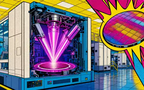 ASML NL0010273215 Pop Art Comic der Halbleiter Lithographie mit Ben Day Punkten Lichtenstein Stil - Foto: THN