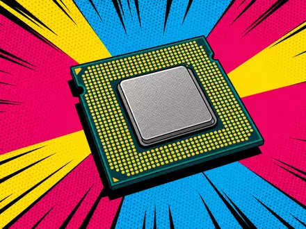 AMD Chip Comic ISIN US0079031078 Pop Art Illustration generischer CPU mit Ben Day Punkten - Foto: THN