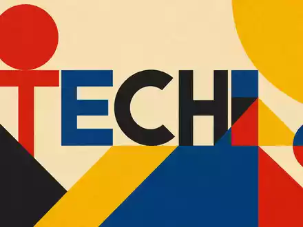 Applied Materials Inc. (US0382221051) inspiriert geometrisches Bauhaus-Poster mit farbigen Formen und dem Sektor-Schriftzug TECH - Foto: THN