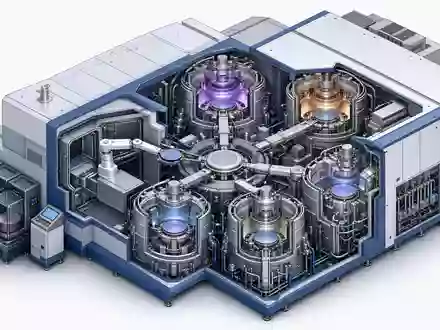 Lam Research US5324571083 isometrische 3D Ansicht eines Halbleiter Cluster Tools mit Vakuum Transfermodul - Foto: THN