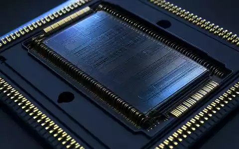Micron Technology US5951121038 generischer DRAM Speicherchip mit goldenen Bond Drähten fotorealistisch aufgenommen - Foto: THN