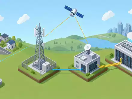 Isometrisches 3D-Diagramm der Wertschöpfungskette von T-Mobile US Inc. (US8725901040) von Funkmast bis Smartphone-Nutzer - Foto: THN