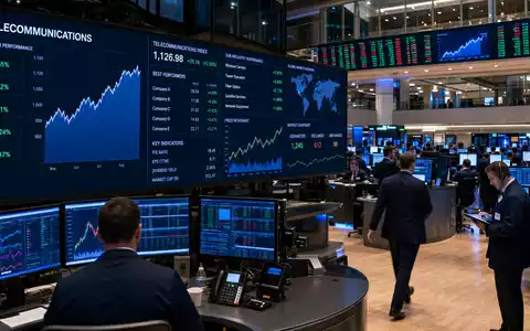 Börsen-Editorialfoto der Nasdaq-Handelsfläche mit Telekommunikations-Charts symbolisiert die Notierung von T-Mobile US Inc. (US8725901040) - Foto: THN