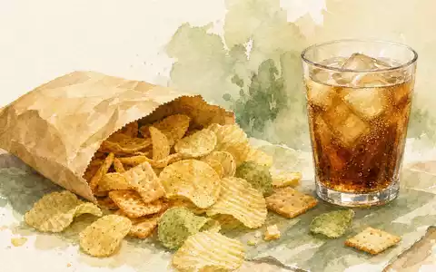 PepsiCo US7134481081 als Aquarellillustration mit anonymen Snacks und ErfrischungsgetrÀnk auf texturiertem hellem Papier - Foto: THN