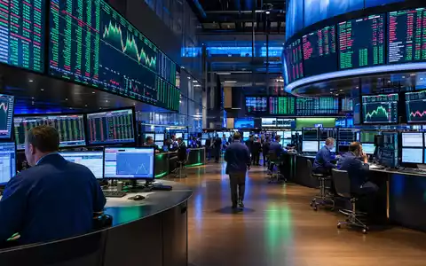 Qualcomm US7475251036 NASDAQ Börsenhandel Händler vor großen Kurs Monitor Displays Editorial Foto - Foto: THN