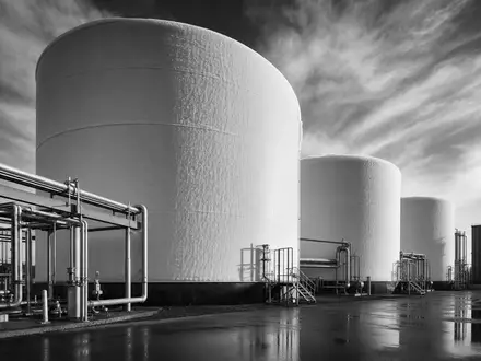 Air Liquide FR0000120628 lagert tiefkalten flüssigen Stickstoff in imposanten kryogenen Industrietanks sicher - Foto: THN