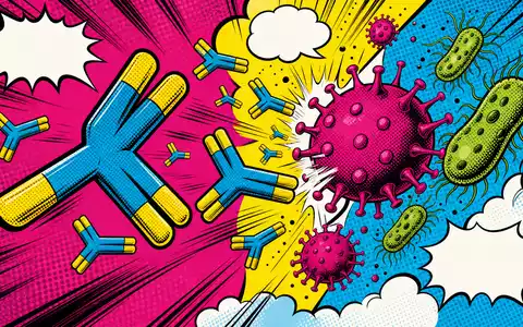 Argenx NL0010832176 Immunsystem als Pop-Art-Comic mit Antikörpern die Erreger dynamisch bekämpfen illustriert - Foto: THN
