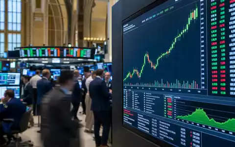 Ahold NL0011794037 Börsen Editorial Handelssaal Euronext Amsterdam mit Aktien Charts auf großen Bildschirmen - Foto: THN